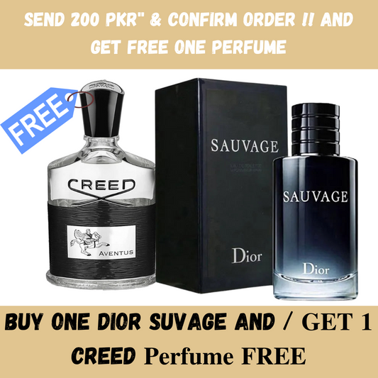 Buy One Sauvage Dior And / Get One Creed Aventus Perfume Free