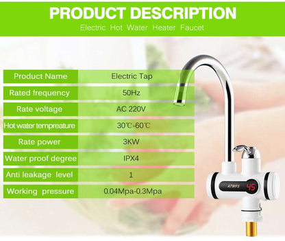 Instant Hot Water Tap | Electric Geyser for Bathroom and Kitchen Basin